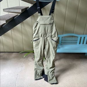 Large Tank Green Snow Bibs